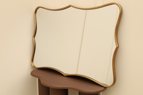 Gold art deco curved