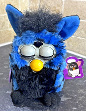 Vintage 1999 Electronic Furby Tiger Toys Model 70-800 Blue & Black Working