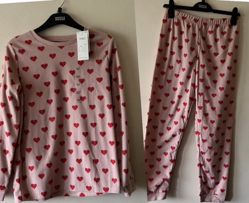 Girls pyjamas pink heart - pyjamas,