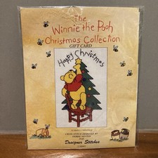 Disney Cross Stitch Kit Winnie the Pooh Christmas Collection Happy Gift Card