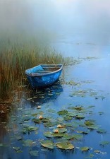 Row Boat & Waterlillies