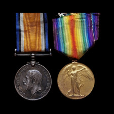 King's Own Scottish Borderers Died Wounds 1918 British Medal Pair WW1 Leicester