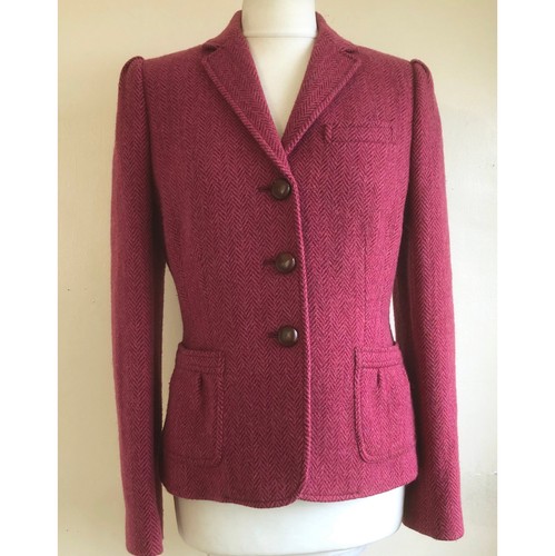 Jigsaw magenta herringbone - magenta,