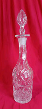Vintage Tall, Slim Cut Glass Decanter With Original Stopper 