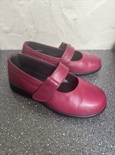 Easy B Women's Plum Leather Wide Fit Comfy Shock Absorber Shoes Size 6E wide