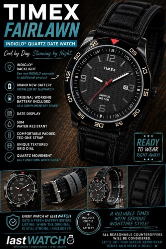Timex fairlawn indiglo quartz - fairlawn,