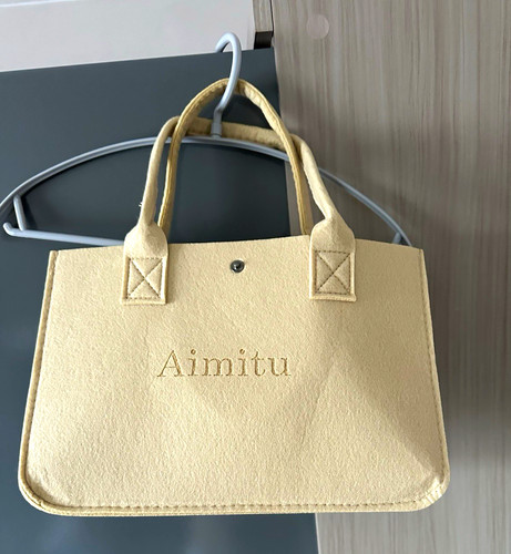 Aimitu beige felt tote - beige, bag