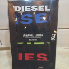 DIESEL SEASONAL Mens Boxer Stretch Cotton 3 Pack Underwear Trunks E8A-2991