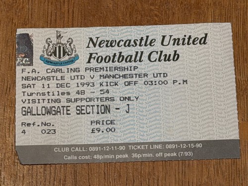 Ticket 1993 newcastle - ticket, v