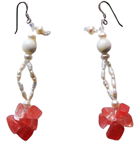 Real frw pearls pink - , cherry
