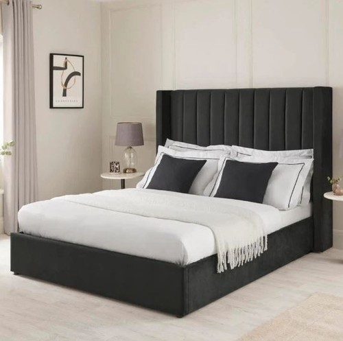 Wingback ottoman storage bed - storage,