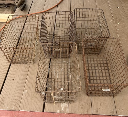 Vtg wire basket heavy - basket,