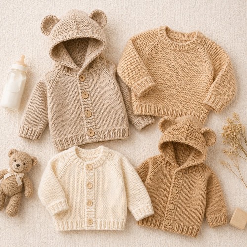 Baby hoodie cardigan jumper - baby, dk