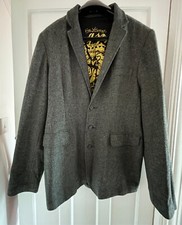 Vintage Men's Ringspun Black/Grey Flecked Tweed Jacket Size XL