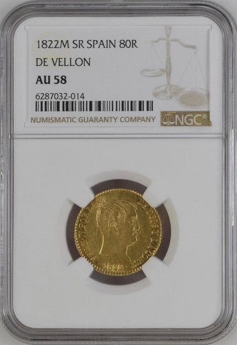 Spain gold reales 1822 - gold, 80