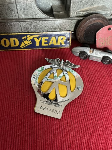 Vintage car badge aa member - car,