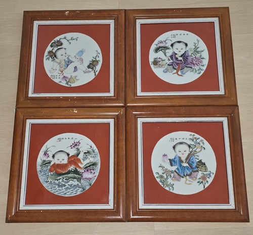 Chinese porcelain plaques - 17",