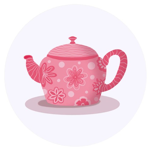 Funky teapot stickers - 24, x