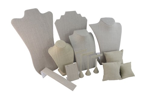 Grey linen jewellery - grey,