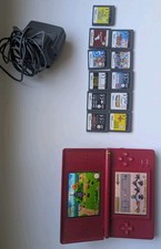 Nintendo DS Lite Red Console With 12 Games Including New Super Mario Bros. 