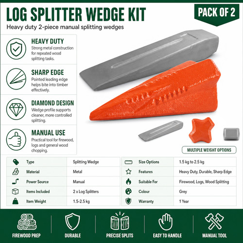 Log splitters splitting - log, wedge