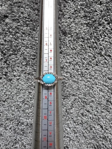 Sterling silver turquoise ring - silver,
