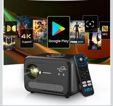 Zcgiobn 2025 Portable Movie Projector 4K Indoor Outdoor, NFC, apps bundle 