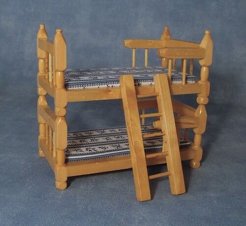 Pine bunk bed with pattern - bunk, on