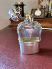 Solid silver hip flask - solid,