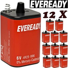 12x EVEREADY 4R25 6V Lantern Torch Battery 996 PJ996 430 908 908S 4R25X 4R25RZB