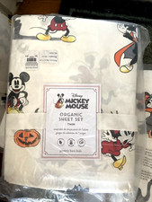 Pottery Barn Disney Mickey Mouse Holiday SHEET SET Halloween Twin gift Minnie  .