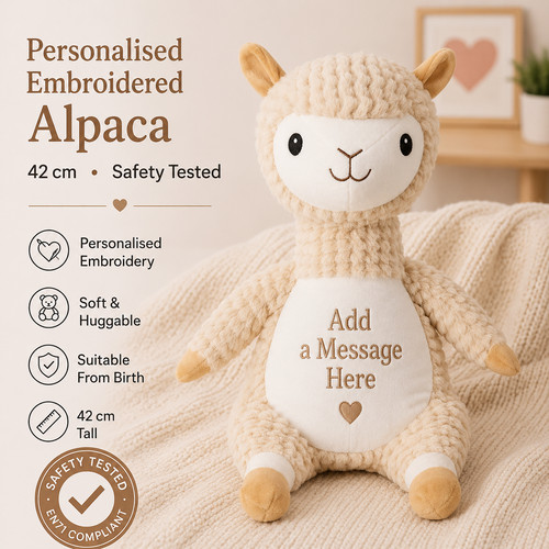 Personalised alpaca teddy - personalised,