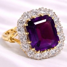 Amethyst & 0.80ct Diamond Ring