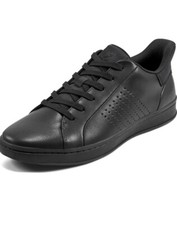 Rockport Men's Nash Sneaker 11.5 Wide Black Leather Color 