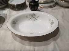 Royal Vale Oval Floral Gold Rim Serving Dish or Fruit Bowl