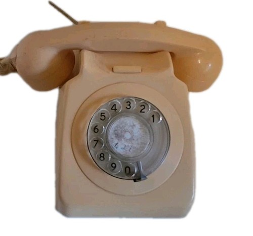 Vintage cream rotary dial - vintage,