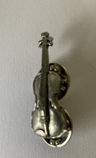 Pewter Violin Decorative Pin Badge Brooch Jewellery Musical Gift