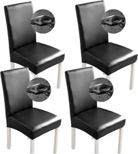 Bestenrose Stretch Dining Chair Covers Waterproof PU Leather Chair Slipcovers Ch