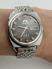 Orient 21 Jewels Automatic Vintage Men’s Watch Day Date Japan Stainless Steel