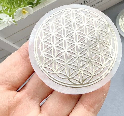 Flower life selenite crystal - life,