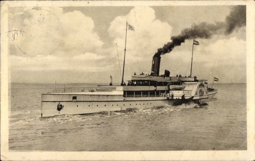 Postcard salon steamer - salon, najade