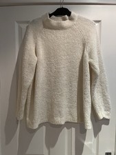 Cream Fluffy High Neck Jumper