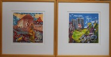 Belfast N. Ireland PAIR of Lithographs by Anthony Davies ARCA listed artist 1986