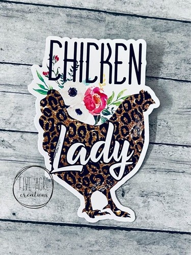 Funny chicken lady car decal - funny,