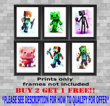 Minecraft Gaming Xbox Ps5 Bedroom Wall Art Poster Print Picture Gift A5 A4 A3