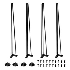 51cm Metal Hairpin Table Legs Set of 4, Modern Design with Floor Protectors & Sc