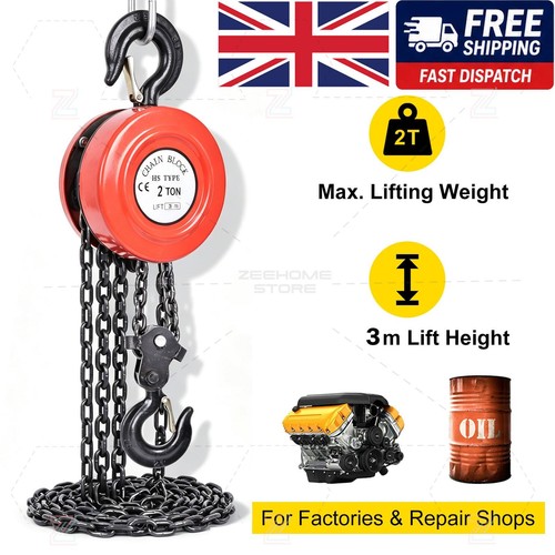 Chain hoist block and - 3m,