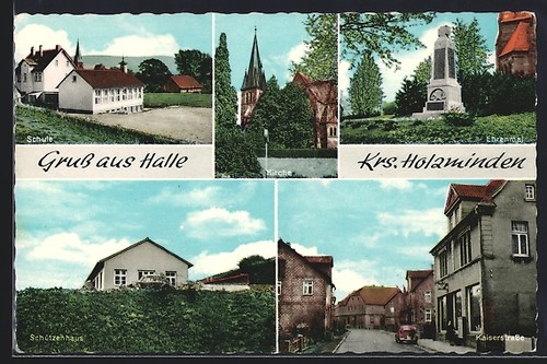 Halle holzminden war - ak, holzminden,