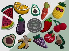 Fruit & Vegetables - Sports Mode Charms for Shoes Clogs Sandal - Apple Pineapple