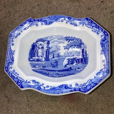 Spode Signature Collection Italian Porcelain Dog Bowl Blue and White 2002